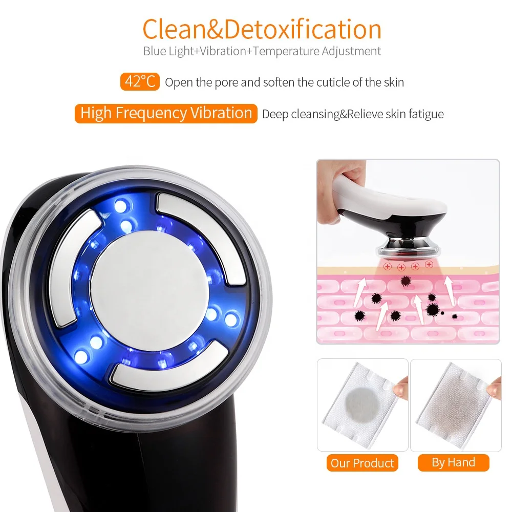 
2020 new facial clean beauty equipment EMS galvanic machine led photon light therapy hot cold face massager 