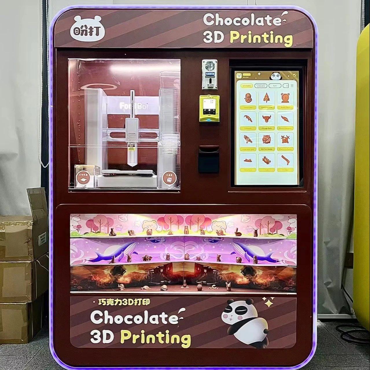 Eleven Vending Popular Animal Chocolate Printing Machine Accurate 3d Chocolate Printer For Tourist Attraction Busy Streets