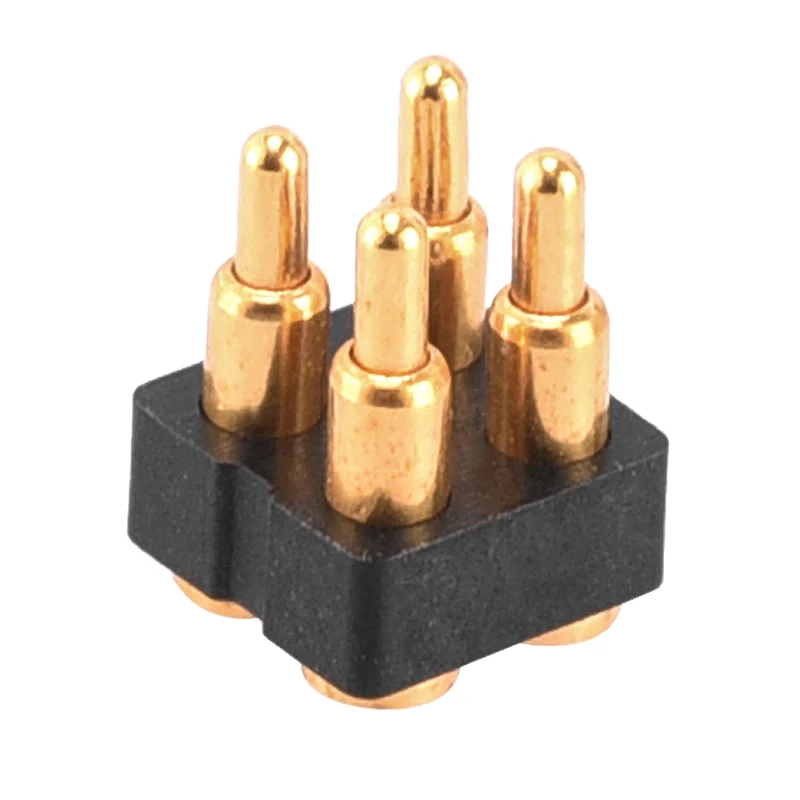 4Pin Double Row Customize Length 4 Pin Pitch 2.54mm 5V2A 12V 2A Gold Plated Smt Pogopin Connector