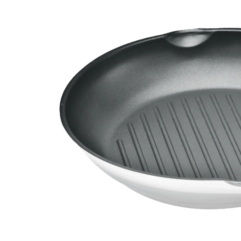 OEM Wholesale Removable Handle Stainless Steel Frypan With Spout