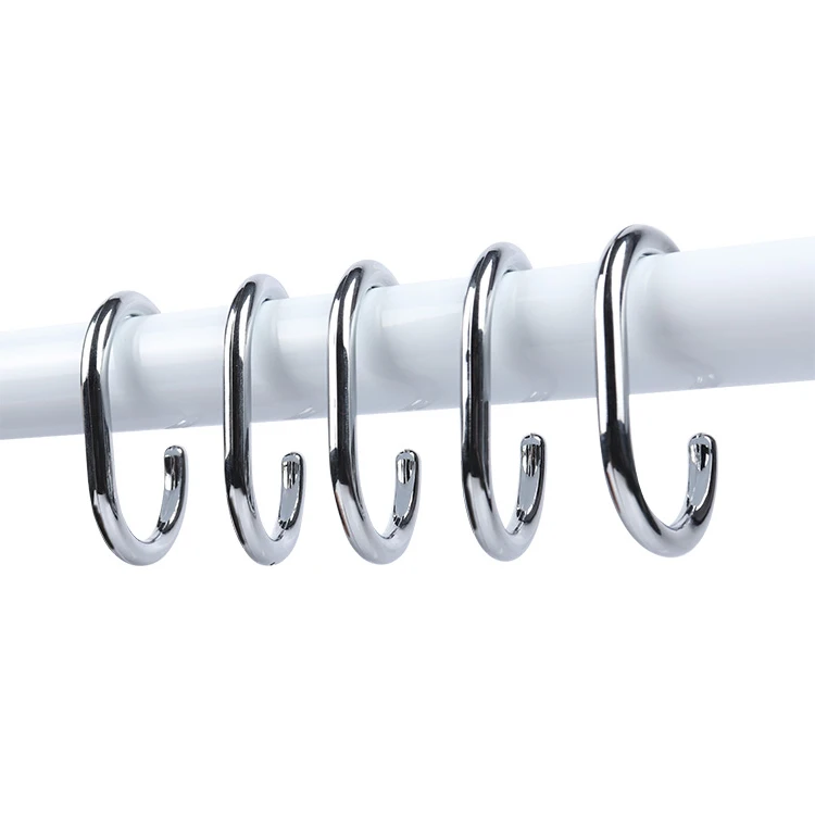 12 Pcs Modern Style Classic Plastic Shower Curtain Hooks Rings for Home bath curtain rod