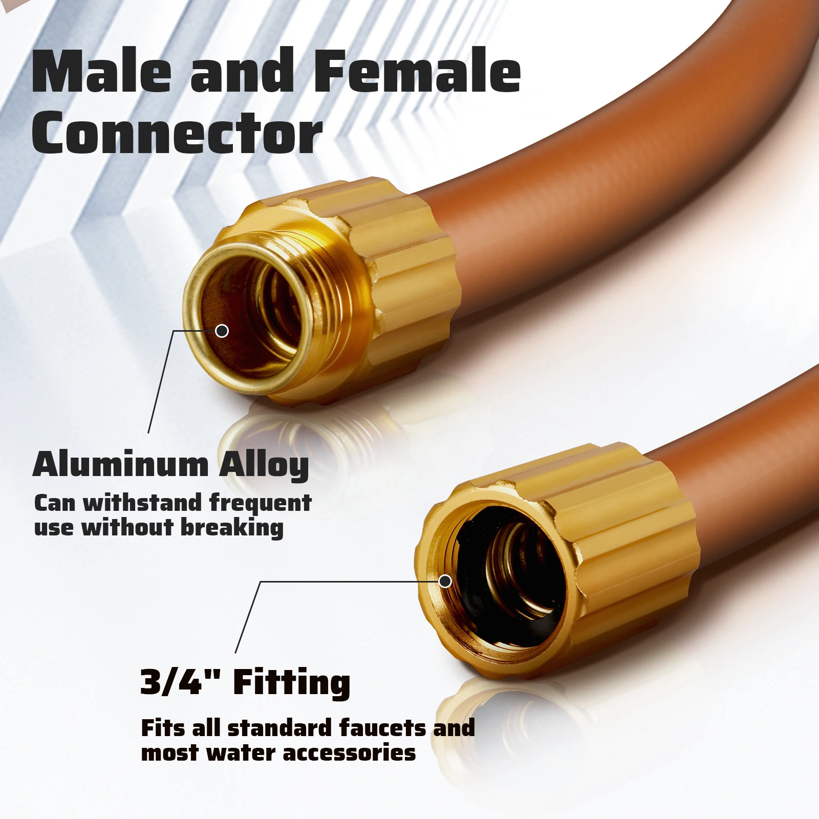 Garden Supplies Flexible 50 Feet Hybrid Polymer Rubber Garden Watering Hose Pipe