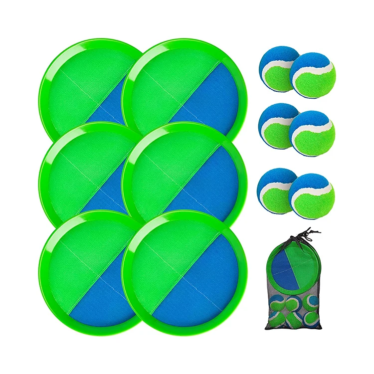 Toss and Catch Ball Set Beach Toys Paddle Ball Set with 2 Paddles and 1 Ball Outdoor Games Set for Backyards for Kids Adults
