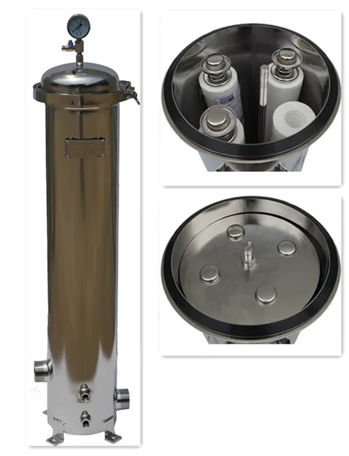 Manufacturer Pure water for micro-electronics filtration 0.22um horizontal type stainless steel 304 cartridge filter housing