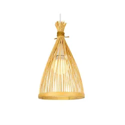 Chinese Zen Bamboo Chandelier Tea Room Bamboo Dining Room Pendant Light B&B Rustic Lantern Lighting