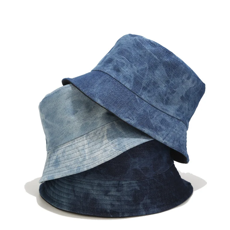 2021 Newest Spring Cowboy Hat Tie-dye  Bucket Hat Unisex Two-sided Sunshade Vintage Hat