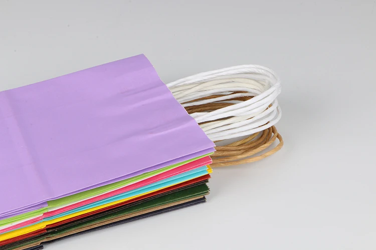 wholesale high quality food kraft packaging tote paper bags custom reusable folding paper bags