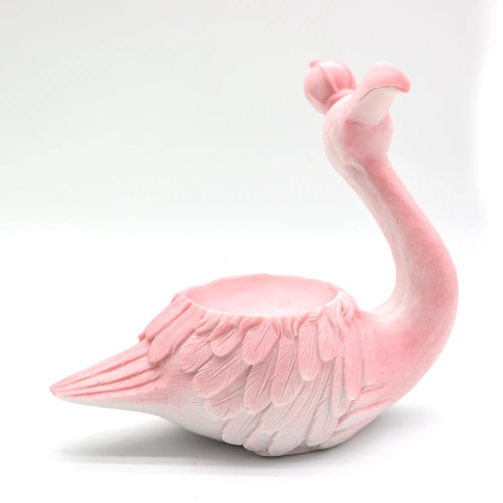 Pink Resin Cute Flamingo Base Lighted Display Stand for Crystal Ball Sphere