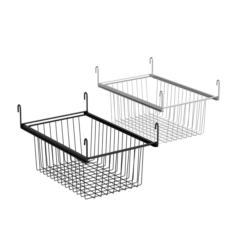 RTS   Chrome Metal Wire Hanging Basket L: 47CM Sliding Hook Type sStorage Baskets For  Anti-Rust Bathroom Towel Rack Shelf
