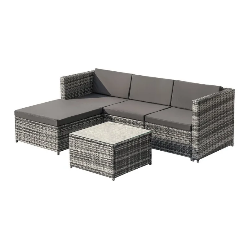 Wholesale modern outdoor furniture corner aluminium rattan garden sofa set