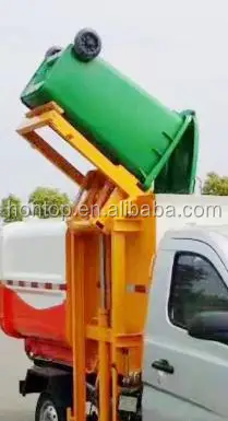 Euro 3 self loading trash bin collection garbage dump truck