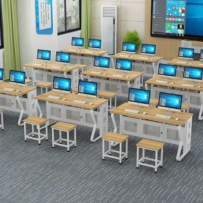 Home Office Bedroom or Apartment Use Metal School Desk and Chair Computer Room Table and Chair