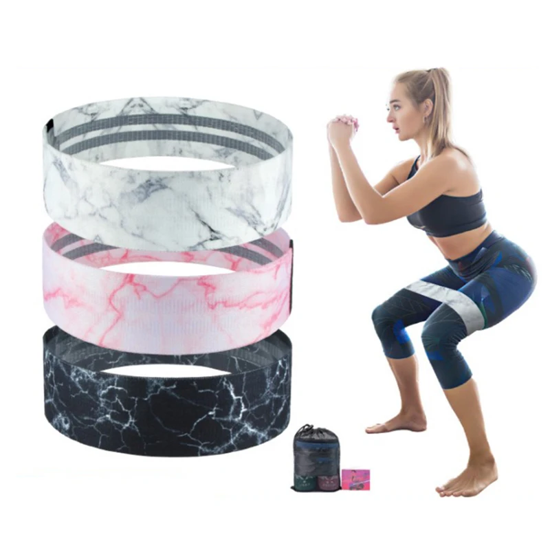 Custom Logo Printed Yoga Gym Exercise fitness for Legs Glutes Booty Hip Fabric Resistance Bands