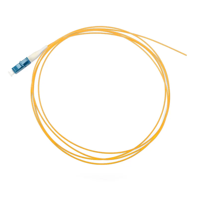 Free sample Yellow color LC UPC Pigtail FTTH 0.9mm 1meter sm optical pigtail