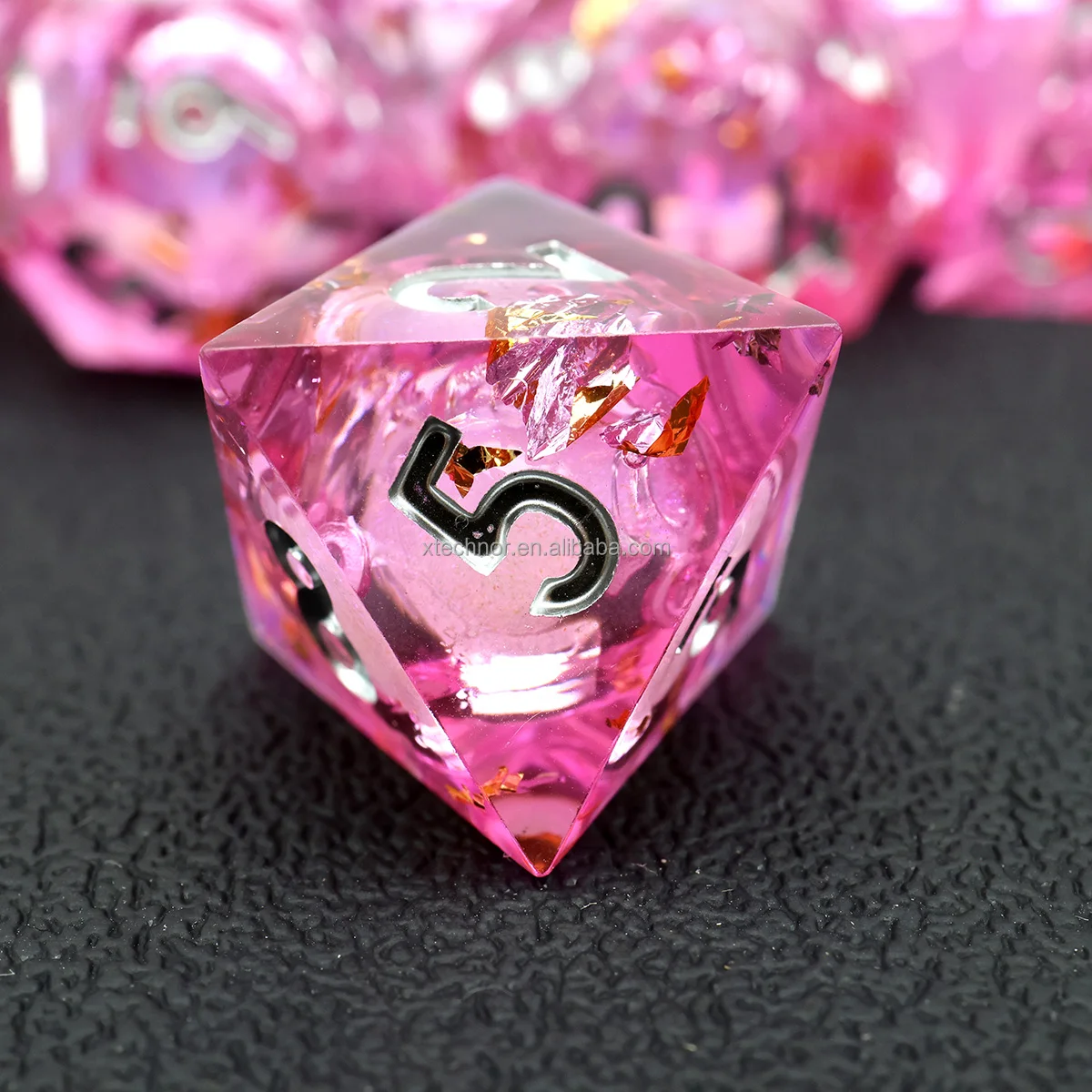 Resin DND Dice Set RPG Board Games Polyhedral Sharp Edge Dice  DND Gift Handmade Role Playing Table Game Dices-Liquid 13