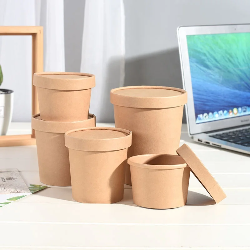 500cc soup cup takeaway paper cup for porridge
