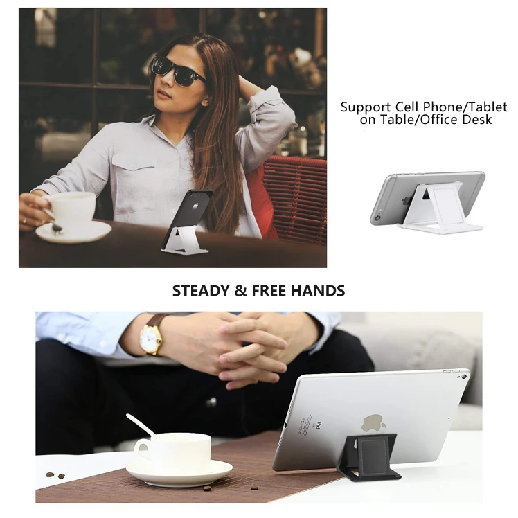 Portable Universal Plastic Cell Phone Stand Adjustable Foldable Desktop Mobile Phone Holder With Customized Logo