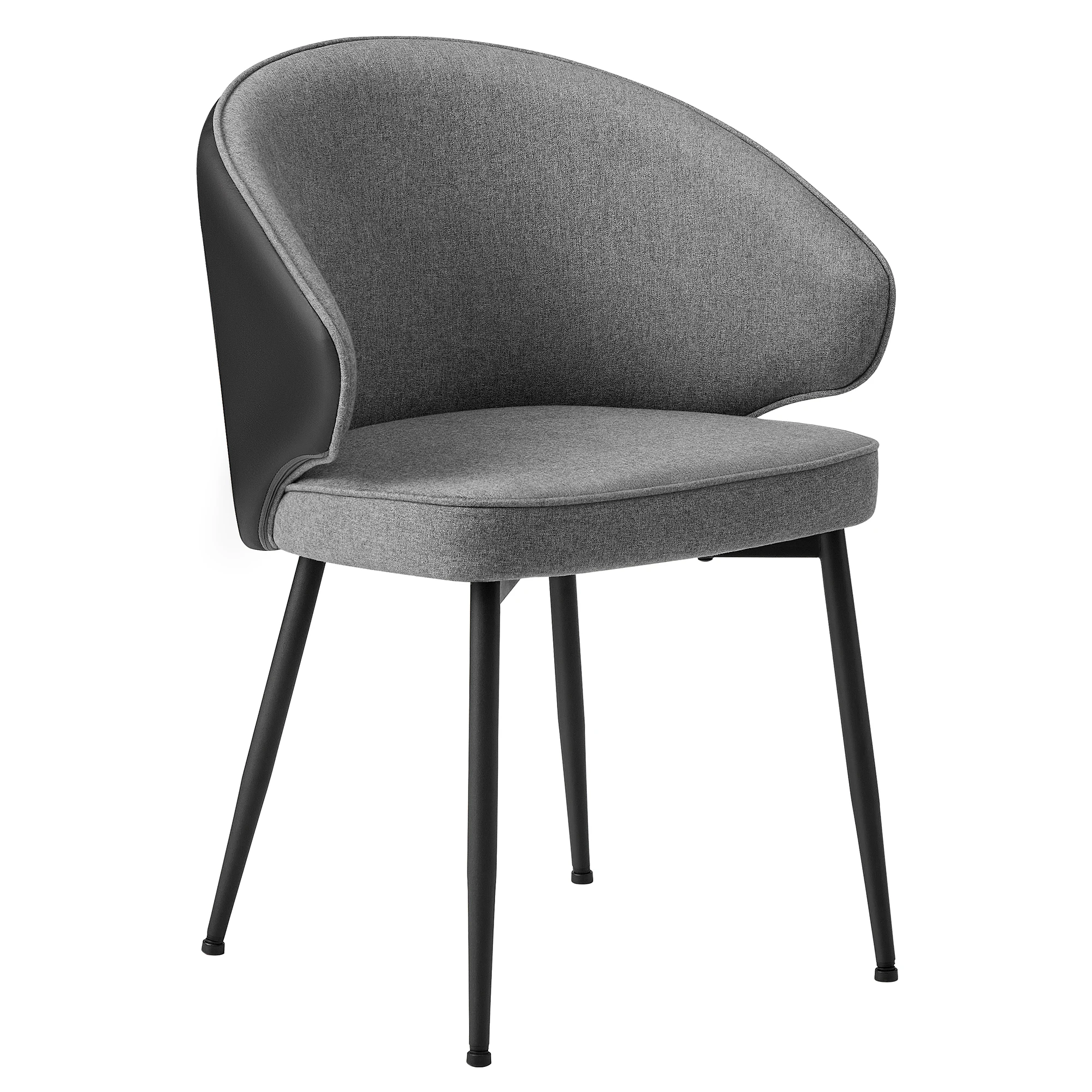 VASAGLE Modern Metal Simple Fabric Backrest PU Dining Chair With Coated Legs