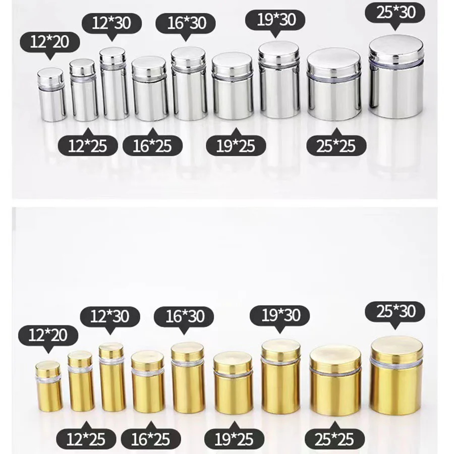 Best sales Sign Stainless Steel Standoff Screw Advertising Screws Wall Standoff Mounts Glass Acrylic Nail