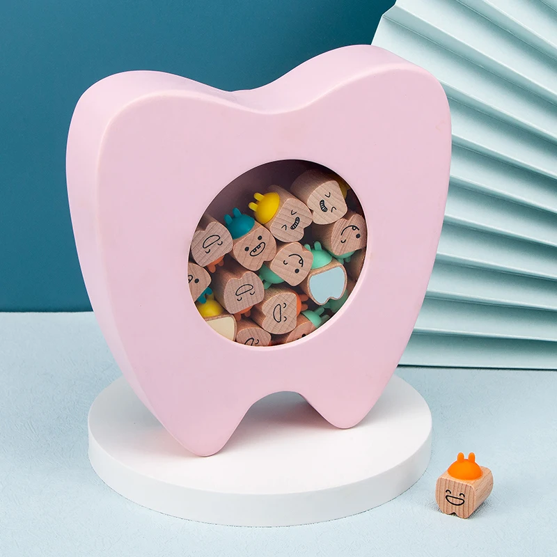 redesign wooden Boys and girls Fetal hair and baby teeth collection box Lovely treasure