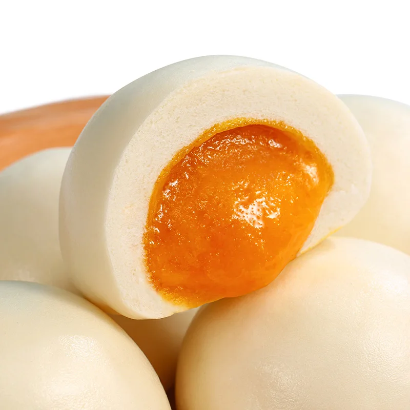 Guangzhou Restaurant Frozen Food Dimsum Steamed Bread Molten Custard Salted Egg Yolk Phoenix Steamed Bun Sweet And Nice Texture