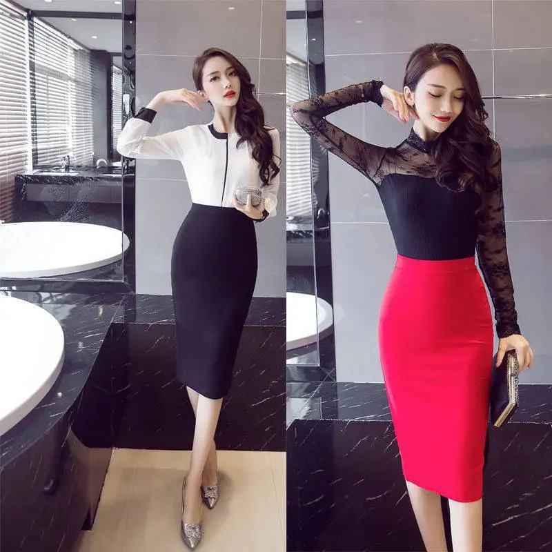 Hot fashion women long skirt ladies latest plus size office skirts