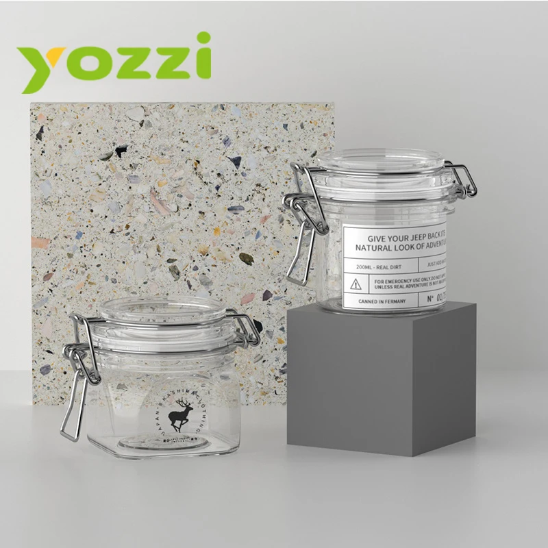 180g transparent square shea butter cleansing balm body scrub and butter square container cosmetic plastic kilner jar 180g