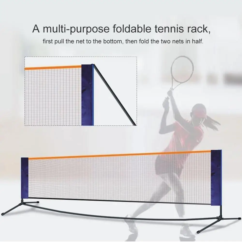 Foldable Badminton Tennis Volleyball Net Height Width Adjustable Outdoor Sport Set Frame Stand Portable with Storage