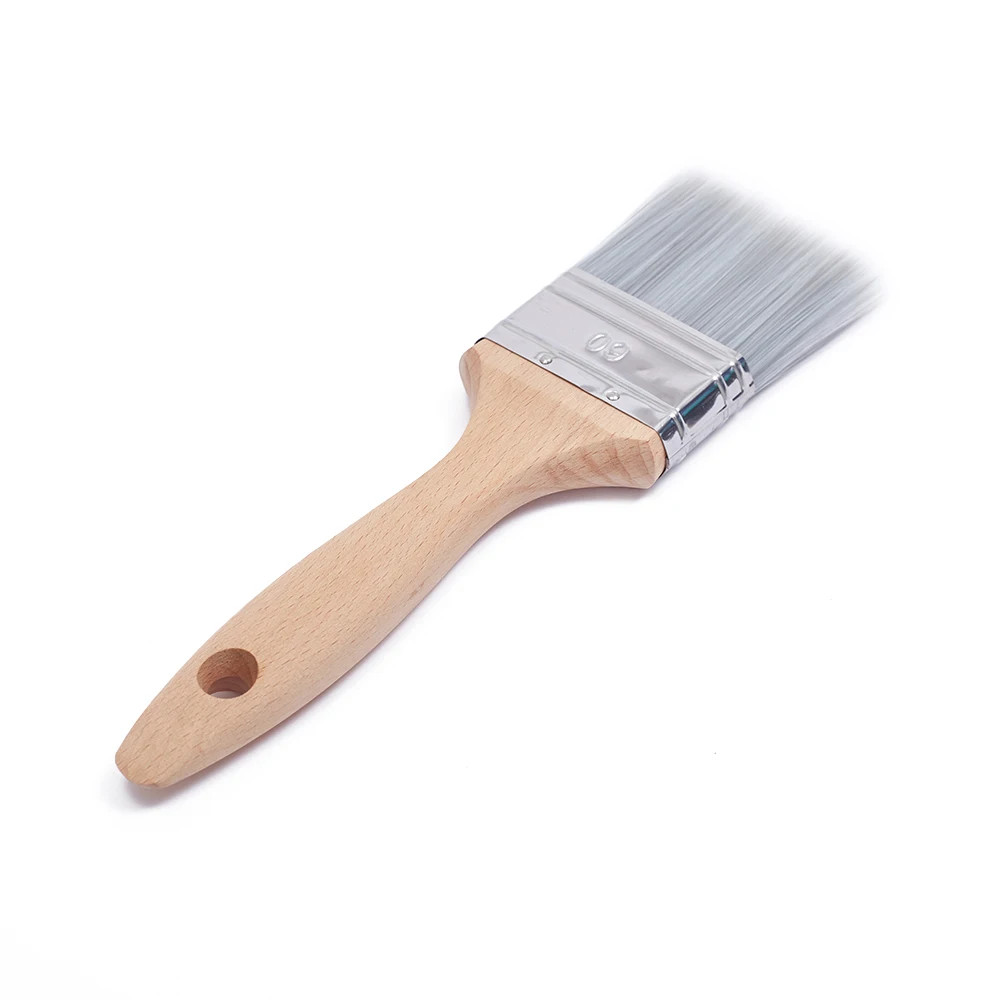 High Quality Synthetic Filament Plastic Handle Paint Brush With Stainless Steel Ferrule Paint Brush