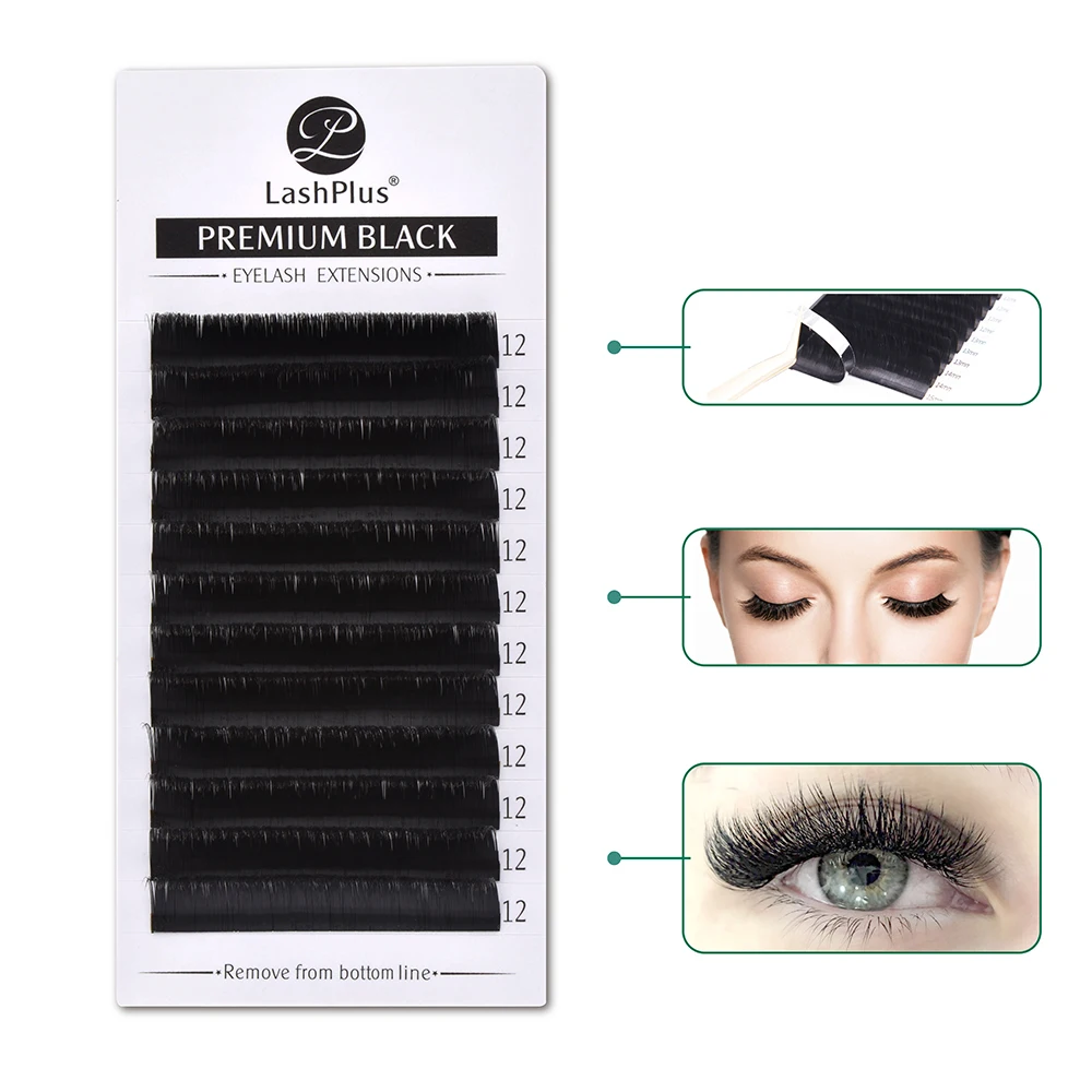 Private label 03 volume mink eyelash individual eyelash extensions korean pbt hand made mixed tray lashes