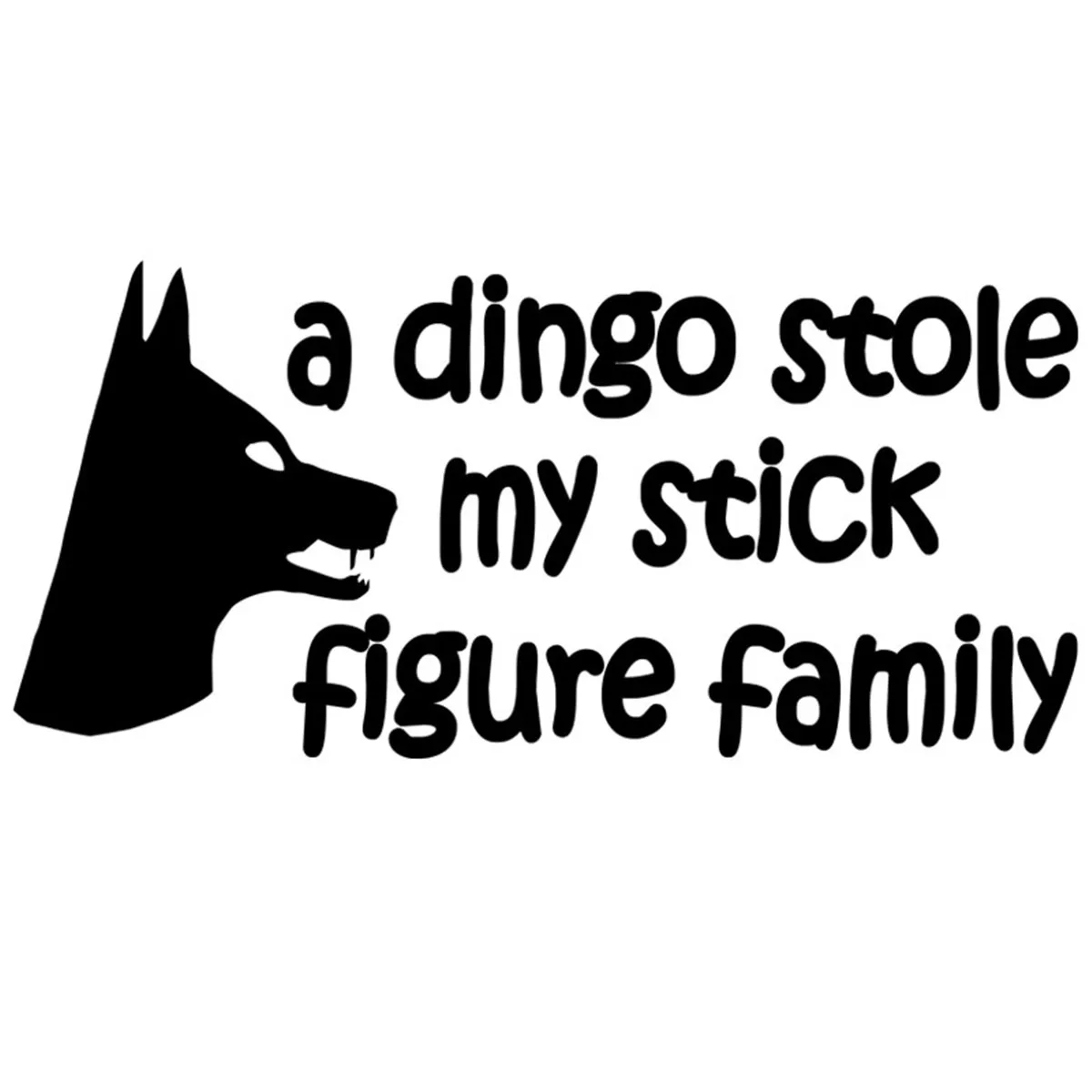 A Dingo Stole My Stick Figure Family Stickers Car Window Bumper Vinyl Decal Gift Die Cut Decals Laptop Window Glass