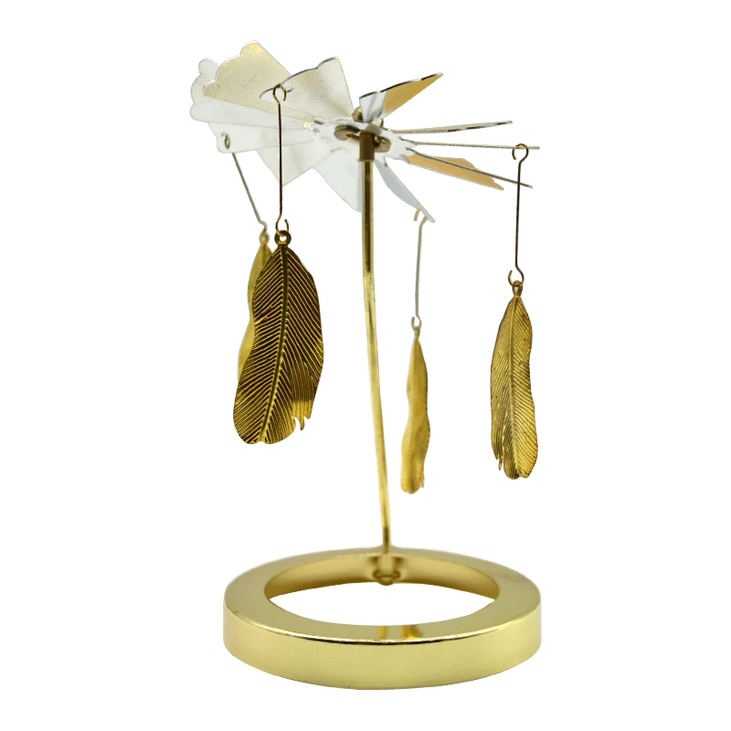 Christmas Snowflake Tealight Holders Spinning Rotating Candlestick Carousel Candle Holder