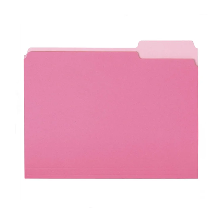 Office accessories custom logo bulk price pink cardboard paper file folder for sale