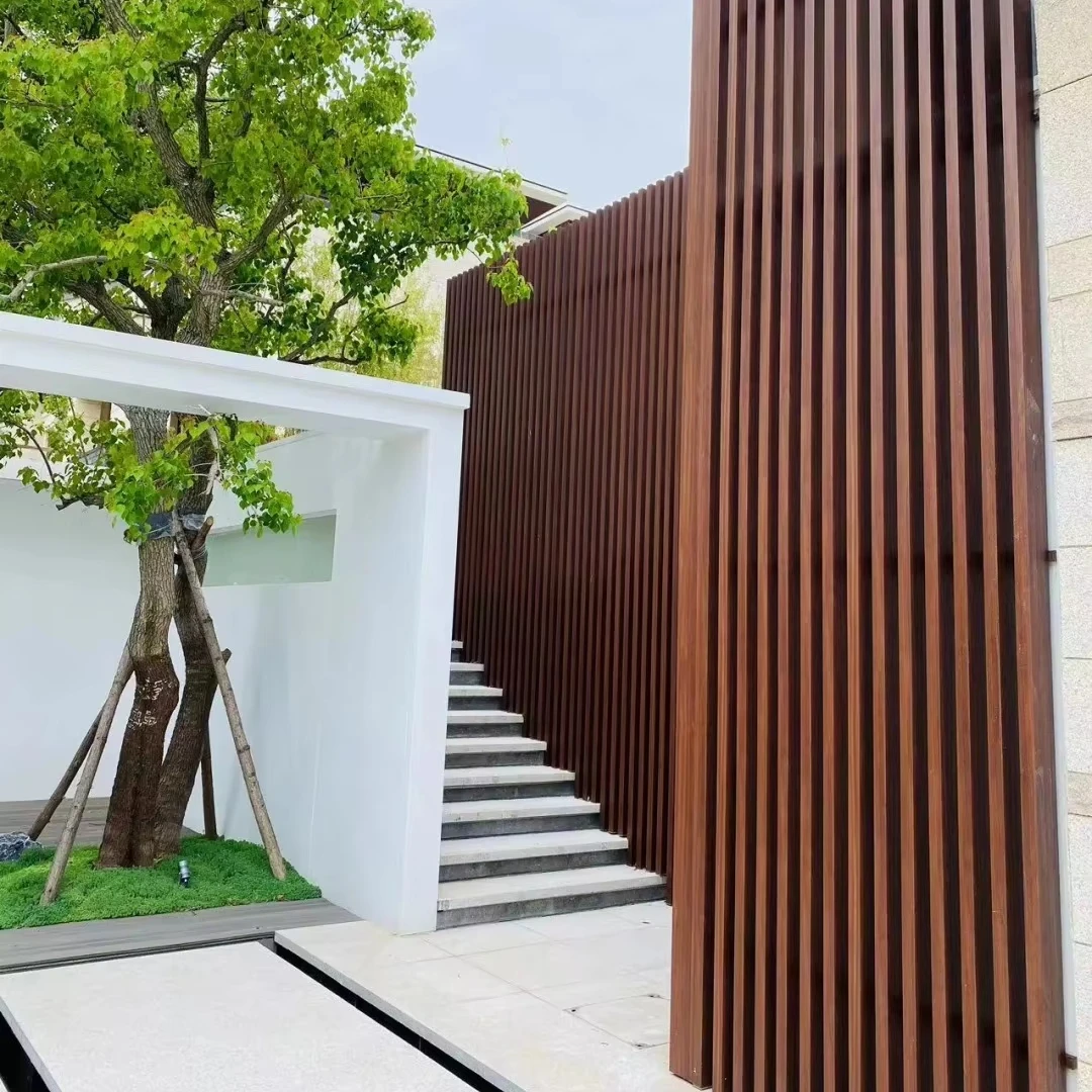 Exterior Blinds Balcony Privacy Louvered Door Ideas Porch Privacy Screen Vertical Louvers WPC Composite Slats Tubing Screening