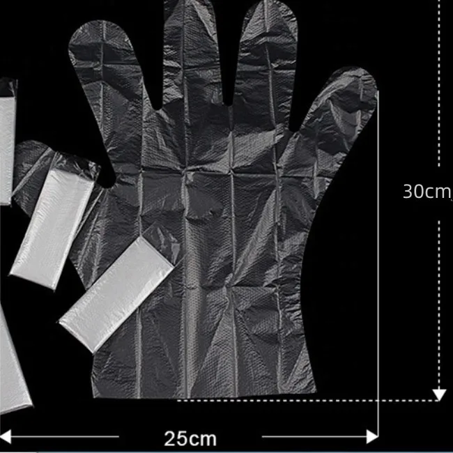 Individual Packed Gloves 2pcs Folded PE Glove With Small Bag Packing Dining Gloves HDPE