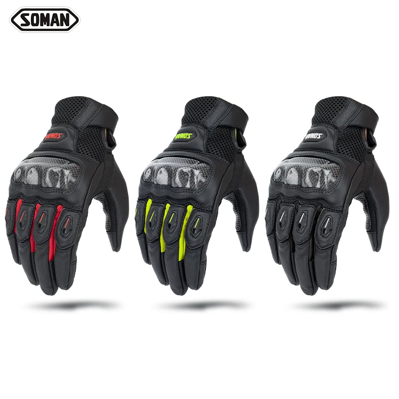 RTS Touch Screen Carbon Fiber suede Leather Moto Riding Glove Men women Motorbike Protective Gear Motocross Gants Luvas MG21