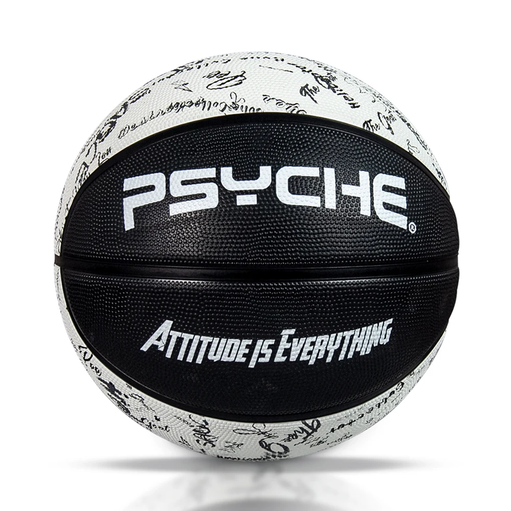 PSYCHE outdoor cheap wholesale custom Logo Printing training quality Size 3 5 6 size 7 inflatable  Rubber Basketball Ball