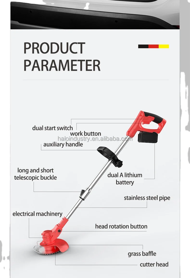 Wholesale Chargeable Lithium Battery cordless lown brush mower remote control with blade bcs spare parts for grass cutting