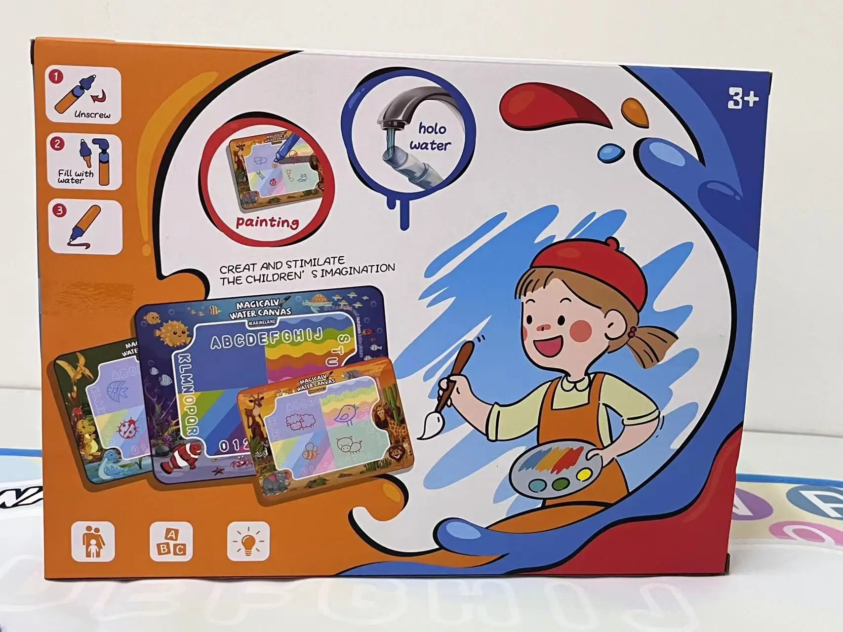 Hot Sale large-size water magic mat study drawing kids magic water painting doodle mat Educational Toys Gifts for Kids