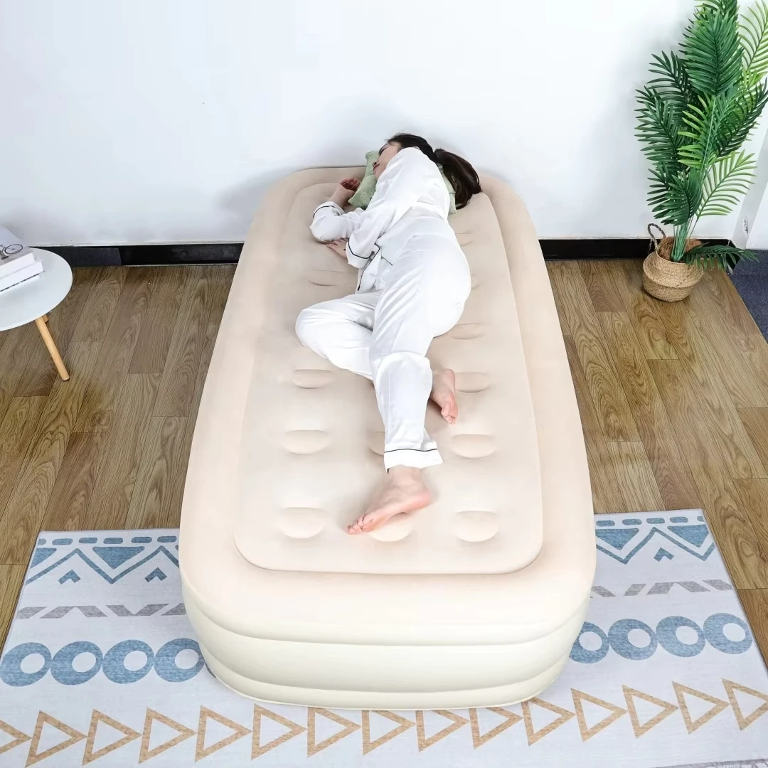 Fast Inflatable Soft Air Bed Mattress High Raised Airbed Fordable Portable Sofa Built In Pump With Pillow