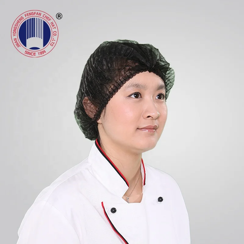 Eco friendly disposable non woven mop cap double elastic hair net for food Industry