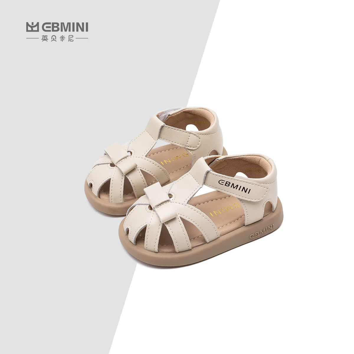 Ebmini 2024 summer new all-match tip-binding comfortable soft sole baby girls casual toddler sandals