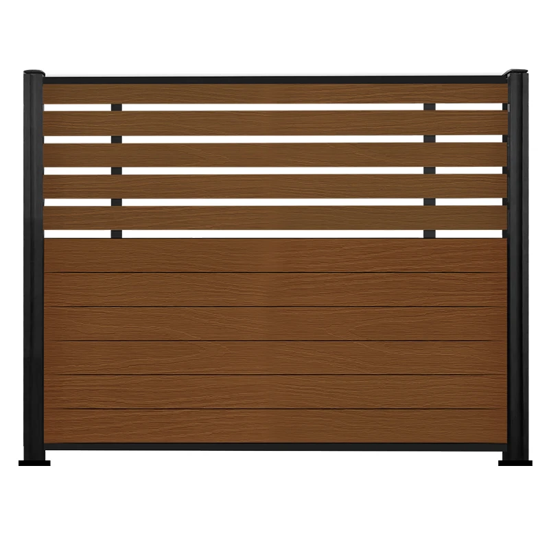 DIY size wpc fence Panel wood plastic Composite Boards 1.8*1.8M WPC Aluminum wpc fence for outdoor