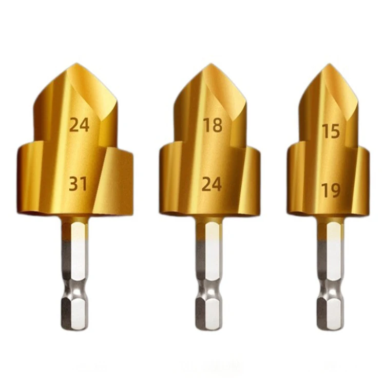 Hexagonal handle PPR lifting drill bit, new water pipe reaming drill PPR chamfering drill step drill, water pipe repair