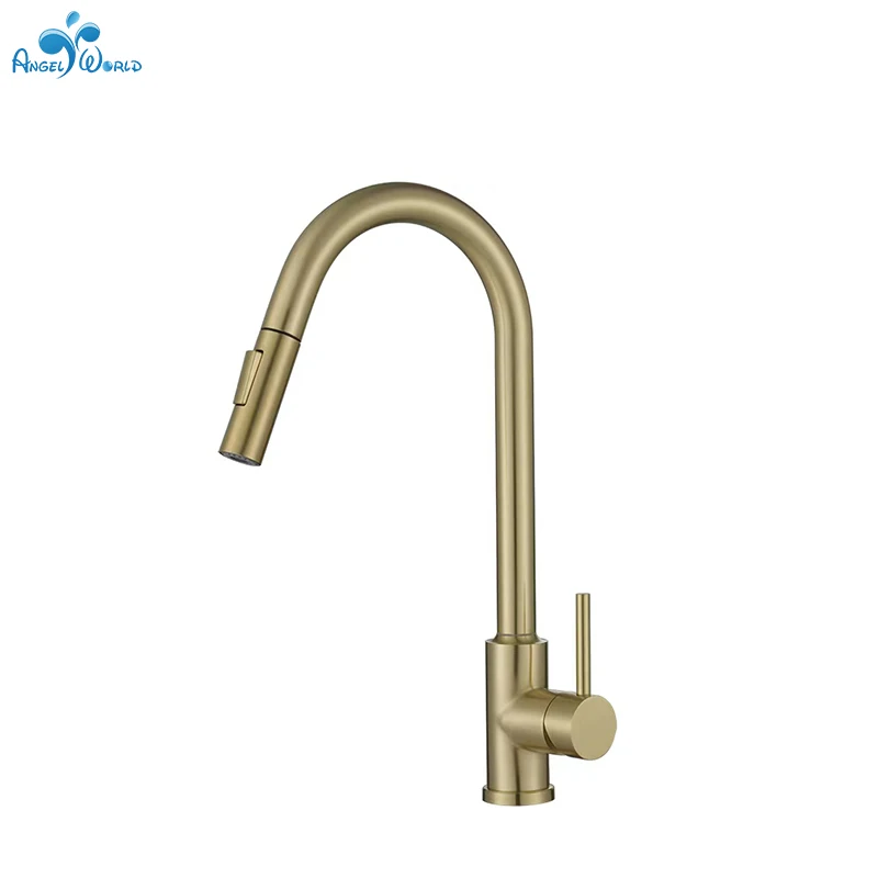 Wholesale Gold Bathroom Faucet with Black Silver Sensing Hot and Cold Kitchen Show Faucet Ceramic Valve Core Pull out Spray