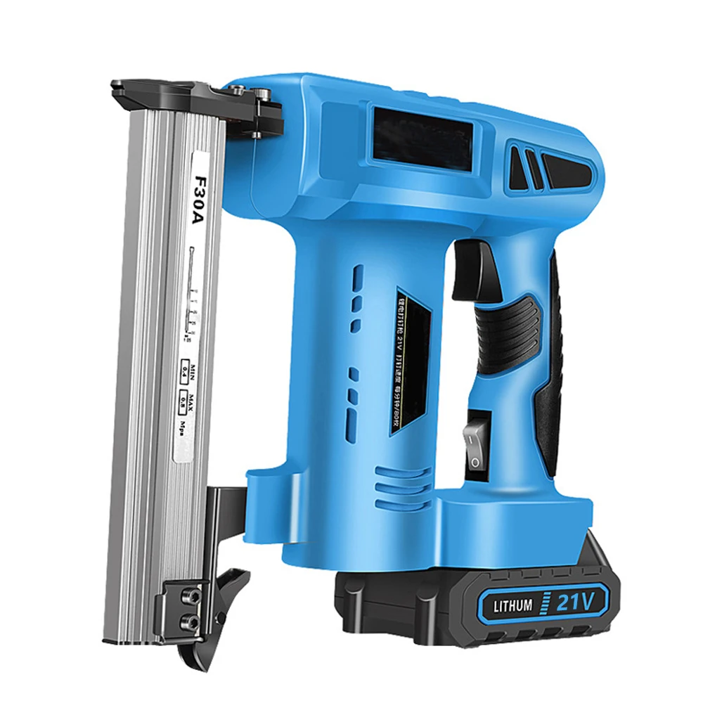 High quality factory wholesale 21V battery powered wireless electric nail gun for wood working DIY power tool cordless nail gun