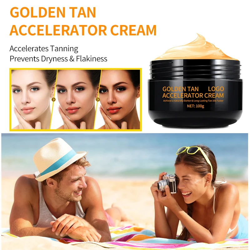Private Label Tanning Sun Cream Gel Bronzer Body Sunless Accelerator Sunbed Tanning Cream