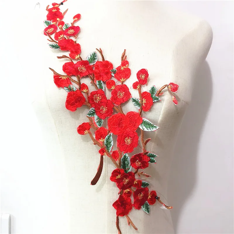 5 color in stock  Flower Applique Big Plum Blossom Small Slice of Plum Blossom Iron On Patch