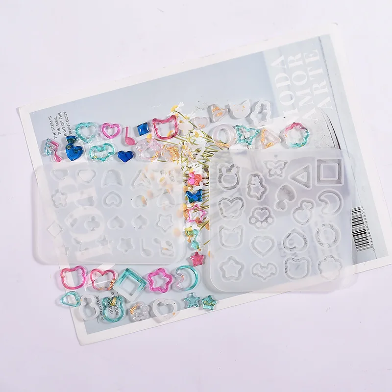 Crystal Glue Moon  Rabbit Head Musical Note Earrings Pendant Quicksand Accessories Silicone Mold