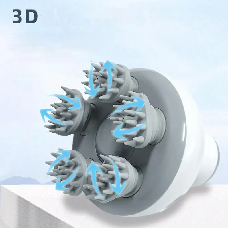 Waterproof Hair Follicle Norish Head Scalp Care Massage Machine 3D Hair Growth Headache Relief Massager